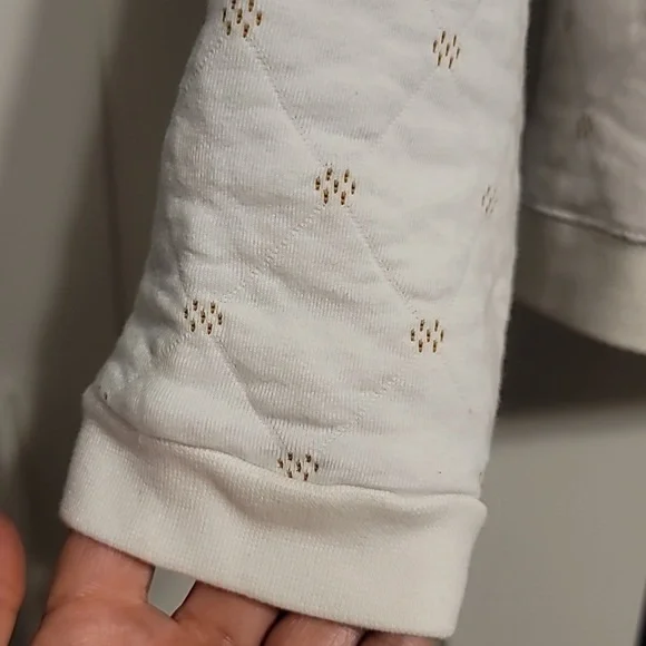 Madewell Swing Sweatshirt Womens XLarge Beige Quilted Boxy Cropped Cozy Lounge - Picture 6 of 12